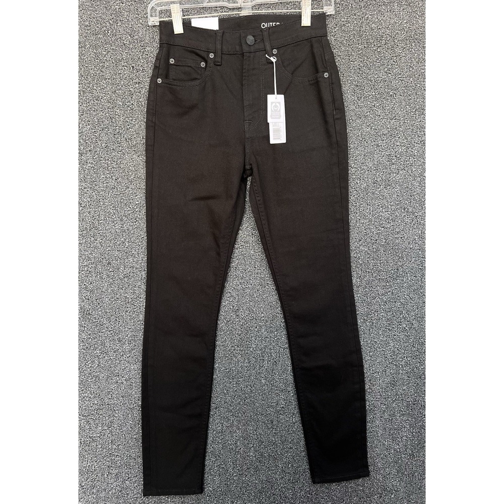 Outerknown Strand High Rise Skinny‎ Jeans Women's 24 Black Denim Stretch Pant